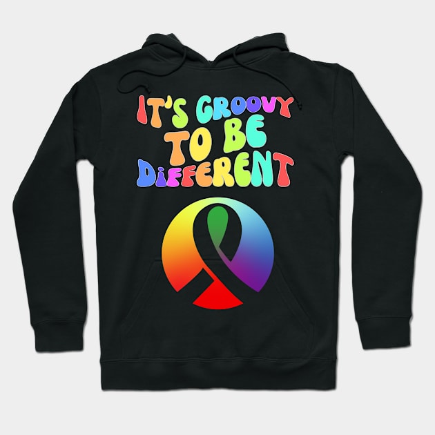 It's Groovy To Be Different Autism Ribbon Hoodie by SparksTeez